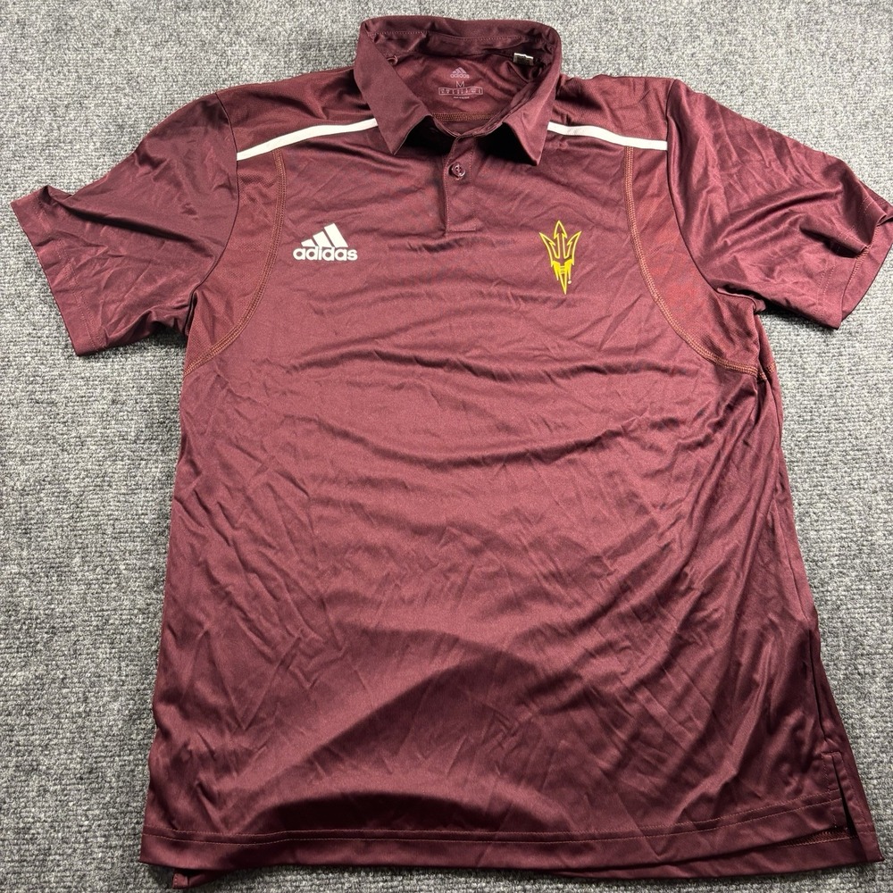 Adidas‎ Polo Shirt Women Medium Maroon ASU Sun Devils Aeroready NCAA Collegiate